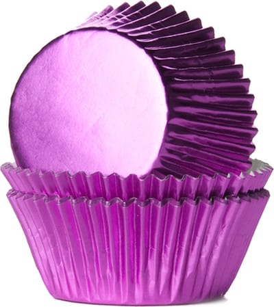 House of Marie Cupcake Vormpjes - Folie Roze - pk/24 - Baking Cups voor Muffins en Cupcakes