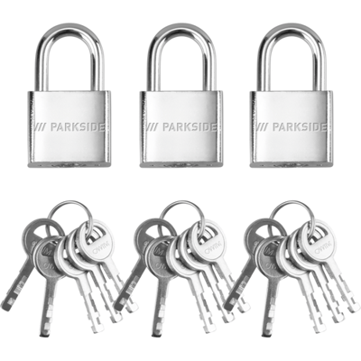 PARKSIDE Hangslot of kabel voor hangslot (Hangsloten 3-delig)