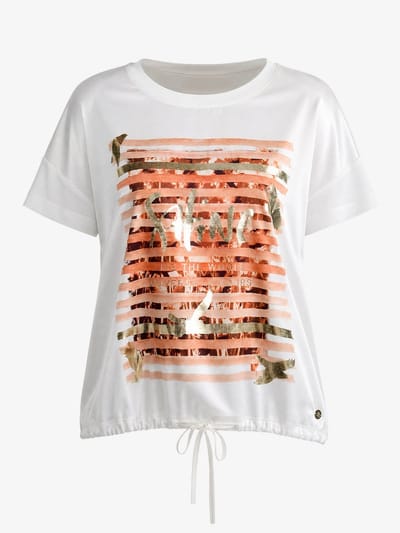 van Verla - Shine Tshirt - Dames - Korte mouw - Ronde hals - wit / oranje - Maat S