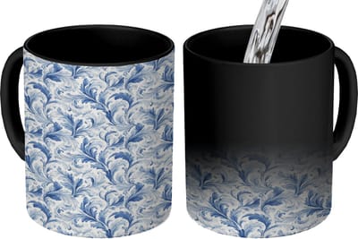Magische Mok - Foto op Warmte Mokken - Koffiemok - Frans - Citroen - Royaal - Bladeren - Blauw - Magic Mok - Beker - 350 ML - Theemok