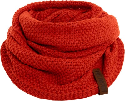 Knit Factory Coco Gebreide Colsjaal - Ronde Sjaal - Nekwarmer - Wollen Sjaal - Rode Colsjaal - Dames sjaal - Heren sjaal - Unisex - Grenadine Red - One Size
