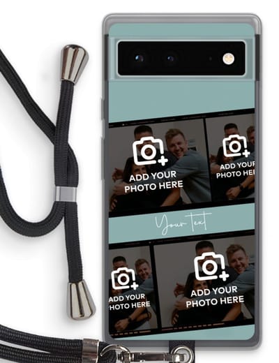 Gepersonaliseerd - Case Company® - Hoesje met koord geschikt voor Google Pixel 6 hoesje met Koord - Filmrol N°2 - Telefoonhoesje met Zwart Koord - Bescherming aan alle Kanten en Over de Schermrand