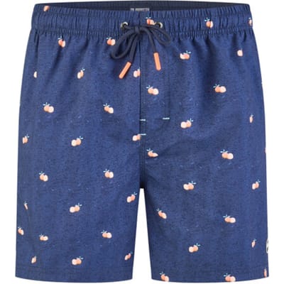 Happy Shorts Heren Zwemshort Donkerblauw Manderijn Fruit Print - Maat XL