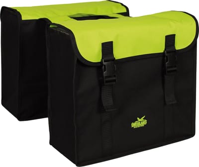 Greenlands - Dubbele Fietstas - 34 Liter - Zwart/Groen Lime