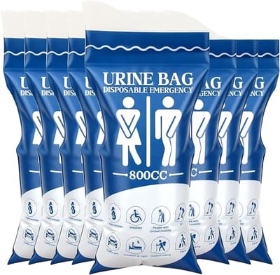 SnelShoppen - 8 Pack Wegwerp Urinezak 800ml - Super Absorberend Urinezakje met Gel voor Camping, Reizen, Auto, Noodgevallen - Voor Mannen, Vrouwen, Ki