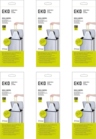 EKO - Afvalzakken 10-15 ltr (C) (6x20 stuks) - - wit - Afvalzak