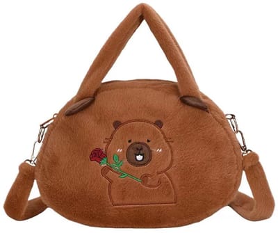 Virtubuy - Capybara Pluche tas - Schattige schoudertas voor meisjes - Perfect als cadeau - Pluche tas voor kinderen - Ideaal voor 6 tot 12 jaar