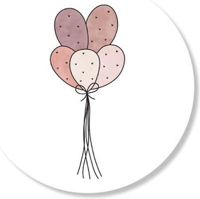 Sluitsticker Sticker – Hart / Harten Ballonnen – Taupe / Mauve / Bruin | Valentijn - Valentijnsdag | Traktatiezakje | Envelop sticker | Cadeau – Gift – Cadeauzakje – Traktatie – Kadozakje | Hartjes - Leuk verpakt | Verjaardag – Feest – DH collection