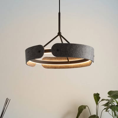 OSRAM Decor Curve Vilt LED Hanglamp 33W 3000K met 1000lm Grijs 430mm, Hanglamp gemaakt van vilt en metaal