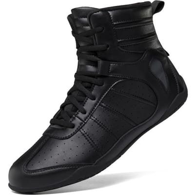 Nieuwe Worstelschoenen Koppels Blauw Wit Leer Mannen Vrouwen Boksschoen Professionele Wedstrijd Sport Vechtschoenen Unisex 43 black