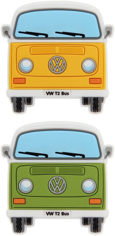 BRISA VW Collection - Volkswagen T2 Bulli Bus Rubberen Magneet - Voorkant, koelkastmagneet, magneten voor koelkast, magneetbord, whiteboard, prikbord (set van 2)