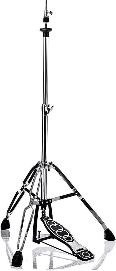 Verstelbare Hi-Hat Statief met Tripod Ondersteuning, Hoogte van 60 tot 100 cm, Dubbele Stand met Verbreedde Antislip Rubber Voeten voor Stabiele Prestaties