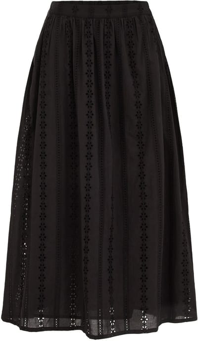 WE Fashion Dames midi rok met broderie anglaise