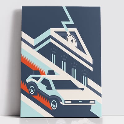 Decorsome x Back To The Future Clocktower Geometric Rectangular Canvas - 20x30 inch