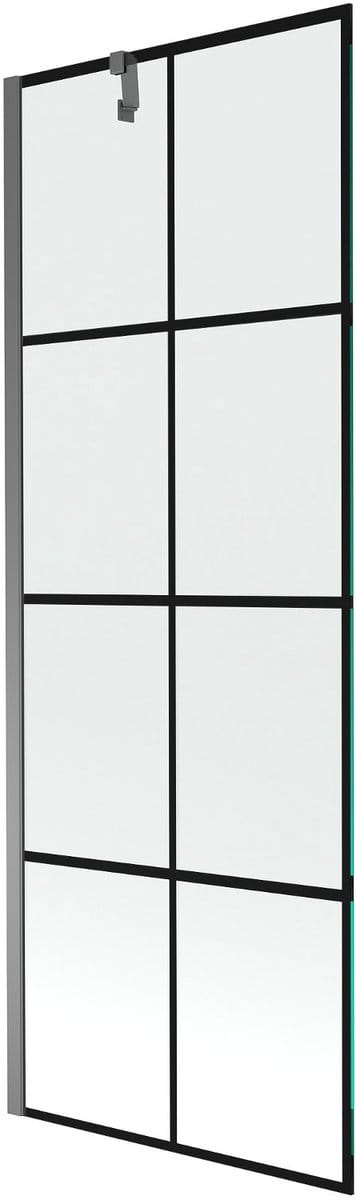Mexen Next badwand-scherm 1-vleugelig 70 x 150 , zwart raster, gun metal - 895-070-000-00-77-95