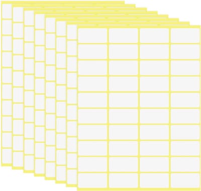 SnelShoppen - 600 Stuks Zelfklevende Labels 38 x 19 mm - Witte Etiketten voor Schrijven - Universele Labels voor Huis, Kantoor, School, Keuken en Meer