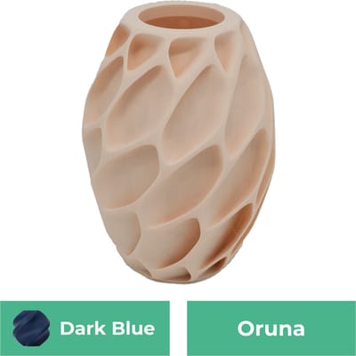 Oruna organische vaas – Decoratieve vaas - Donker blauw - 3d geprinte vaas – geschikt voor droogbloemen - 20CM