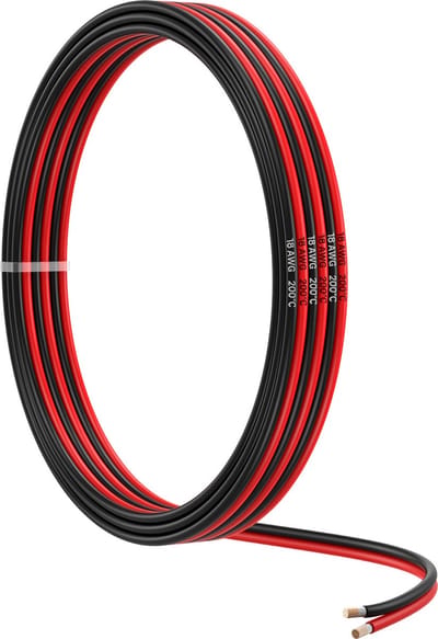 MMOBIEL 18 AWG Elektrische Draad Parallel – 18 Gauge 5m / 16.4ft – Vertinde Koperkabel – 2-Aderige Kabel – Led Strips, Audio / Luidspreker Kabel, Laagspanning Landschap Verlichting, Lampen