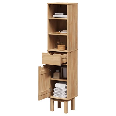 vidaXL - Badkamerkast - OTTA - 35x30x159 - cm - massief - grenenhout