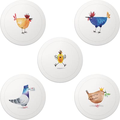 Bierviltjes - Onderzetters - Vogeltjes Mix - Haan - Kip - Kuiken - Postduif - Winterkoning