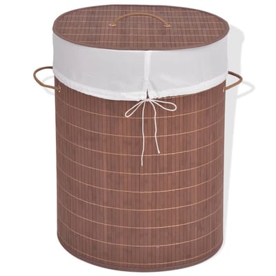 vidaXL - Wasmand - ovaal - bamboe - bruin