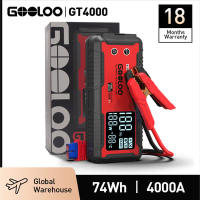 GOOLOO 20000mAh Auto Startkabels 12V Autoaccu 4000A Piekinstroom Draagbare Oplader Draagbare Powerbank voor Noodgevallen