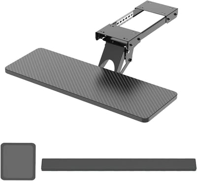 Bureau Extender - Toetsenbord Lade - Ergonomisch Werken - Verstelbaar & Draaibaar - Onder Bureau - Zwart