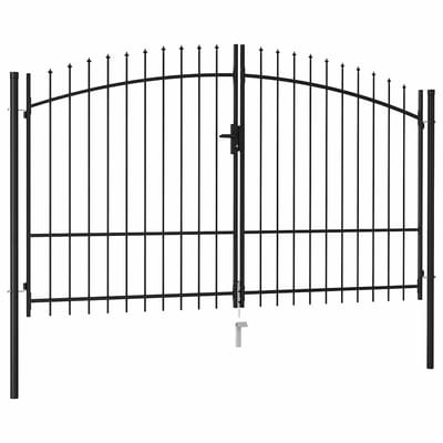 vidaXL - Hekpoort - Woerden - dubbele - deur - met - puntige - bovenkant - 299,5x224,5 - cm