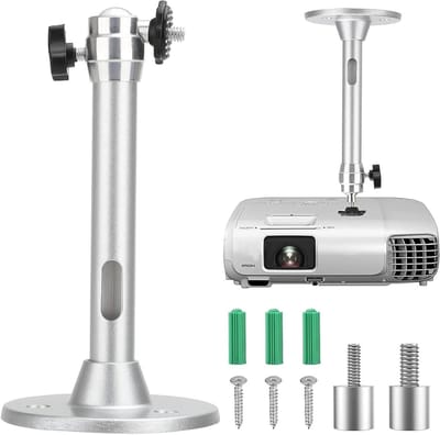 Projector Ophanging - Projector Beugel - Thuisbioscoop Inrichten - 360 Graden Draaibaar - 5 kg Draagkracht - Zilver