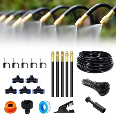 Complete Drip Irrigation Set van 5 m voor Tuin, Groenten en Kassen met 360° Automatische Besproeiing