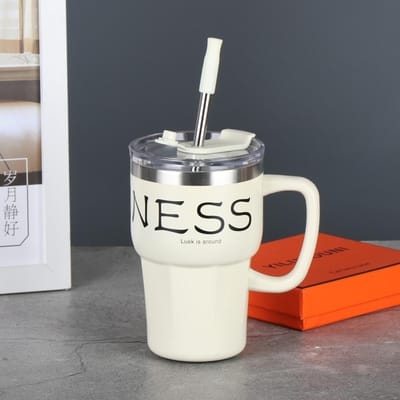 600ML Thermos Koffiekop RVS Reis Thermobeker Lekvrije Thermosfles Thee Koffiemok Vacuümfles Geïsoleerde Bekers 600ml