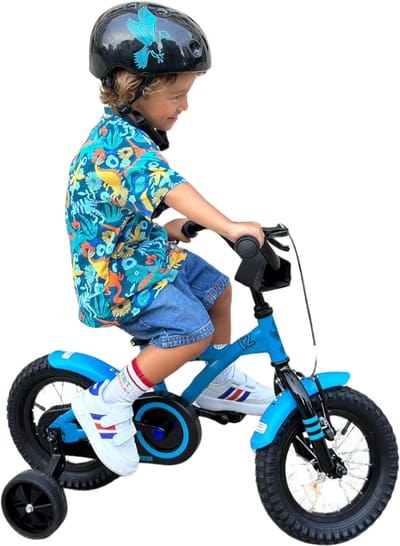 ApexArte® Kinderfiets 3 Jaar - Loopfiets 14 inch - Fiets Meisjes & Jongens - Blauw