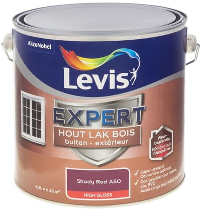 Levis - Expert Hout Lak Buiten High Gloss Mix - Shady Red A50 - Mengverf - 2,5 L