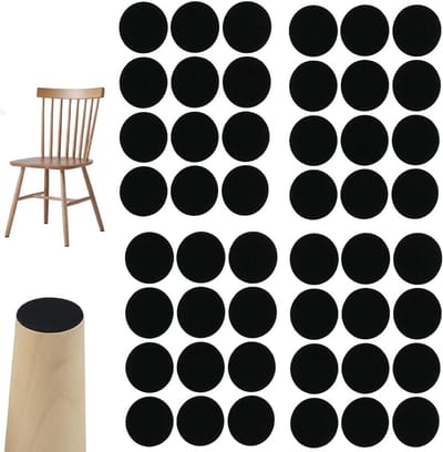 Viltlijm voor meubels - Stoelpootbeschermers Viltglijders - Vloeren beschermen - Zelfklevend en stil - 144 stuks 15 mm - Zwart