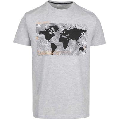 Trespass Chera topografisch T-shirt met ronde hals voor heren (Grijze Mergel)