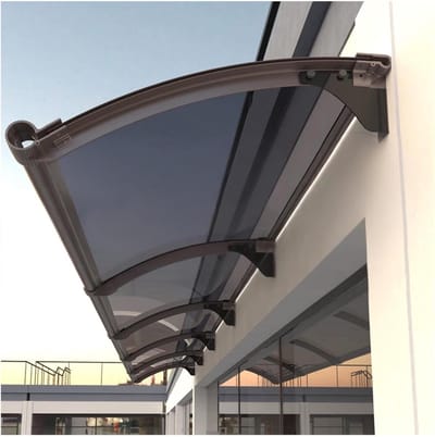 Deurluifel - Regenkap Raam - Bescherming tegen Weer - UV-bestendig Polycarbonaat - 45x300cm - Rookgrijs