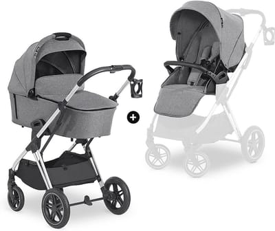 3-in-1 Kinderwagenset met Draaibaar Sportstoeltje en Beendeken - Compact en Lichtgewicht tot 25 kg
