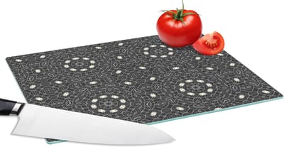 Glazen Snijplank - 28x20 - Patronen - Zwart Wit - Ornament - Snijplanken Glas