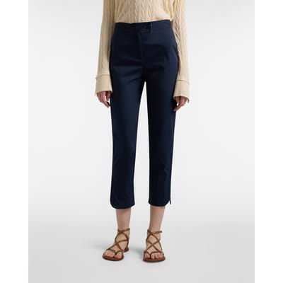 broek met riemen vrouw blauw marine