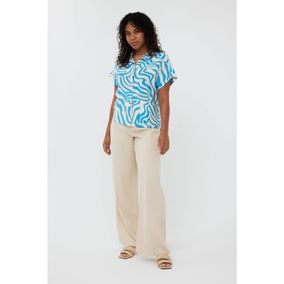 EsQualo Blouse Electric Zebra Print Maat: 34 | Blouses Outlet | Dames | Blauw