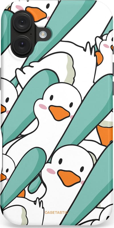Casetastic hoesje geschikt voor Apple iPhone 16 Plus - MagSafe - Dubbellaagse bescherming - Ganssterk - Fashion Case - Wit Mintgroen Grijs Turquoise