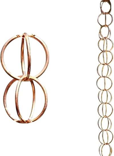 Regenketting Ring - Waterafvoer Ketting - Decoratieve Waterafleiding - Duurzaam Paars Koper - Verstelbare Lengte - Koperkleurig