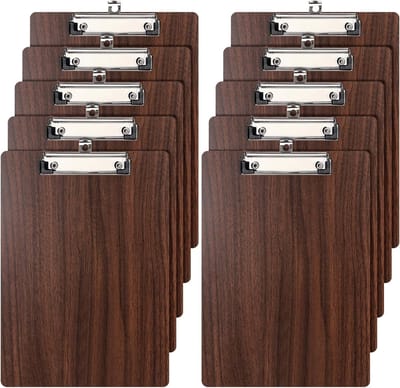 Set van 10 A4 Clipboards van Walnoot Hout - Ideaal voor Kantoor, School en Creatieve Projecten