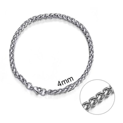 Aramat Jewels | Armbanden | Tijdloze Vossenstaart Armband van | | | |4mm | Staal | Volwassenen | Verkleurd niet