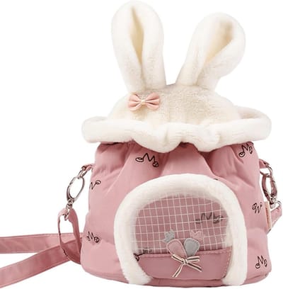 Dierentransporttas - Kleine huisdier tas - Veilig vervoer - Ademend mesh ontwerp - 20x20x10 cm - Roze