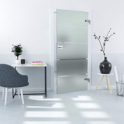 Glazen Binnendeur 1972x709 mm DIN Rechts met 5 Decoratieve Strepen - 8mm ESG Veiligheidsglas