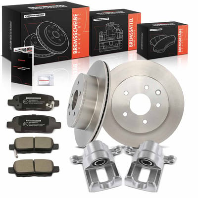 Frankberg 2x Remklauw+2x Remmen+4x Remblokken Achter voor Nissan