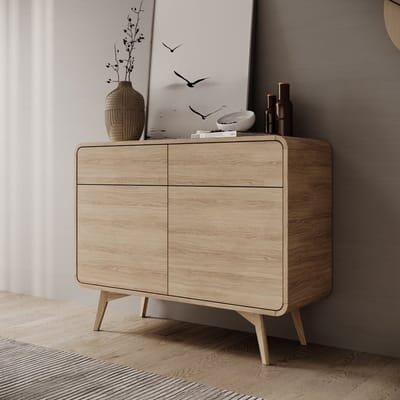 Meubella - Hoshii - Dressoir - Eikenpatroon - 108x39x84 cm