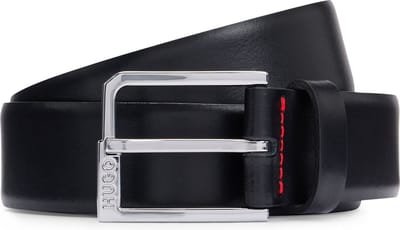 HUGO Leren riem Glonn Sz35 Leather Belt W100 Black zwart