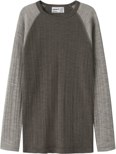 NAME IT - NKMWANG WOOL NEEDLE LS TOP SOLID - Jongens - Lange mouwen shirts